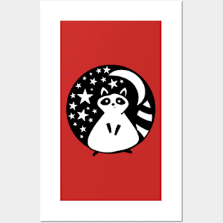 Raccoon Trash Panda at Night Posters and Art